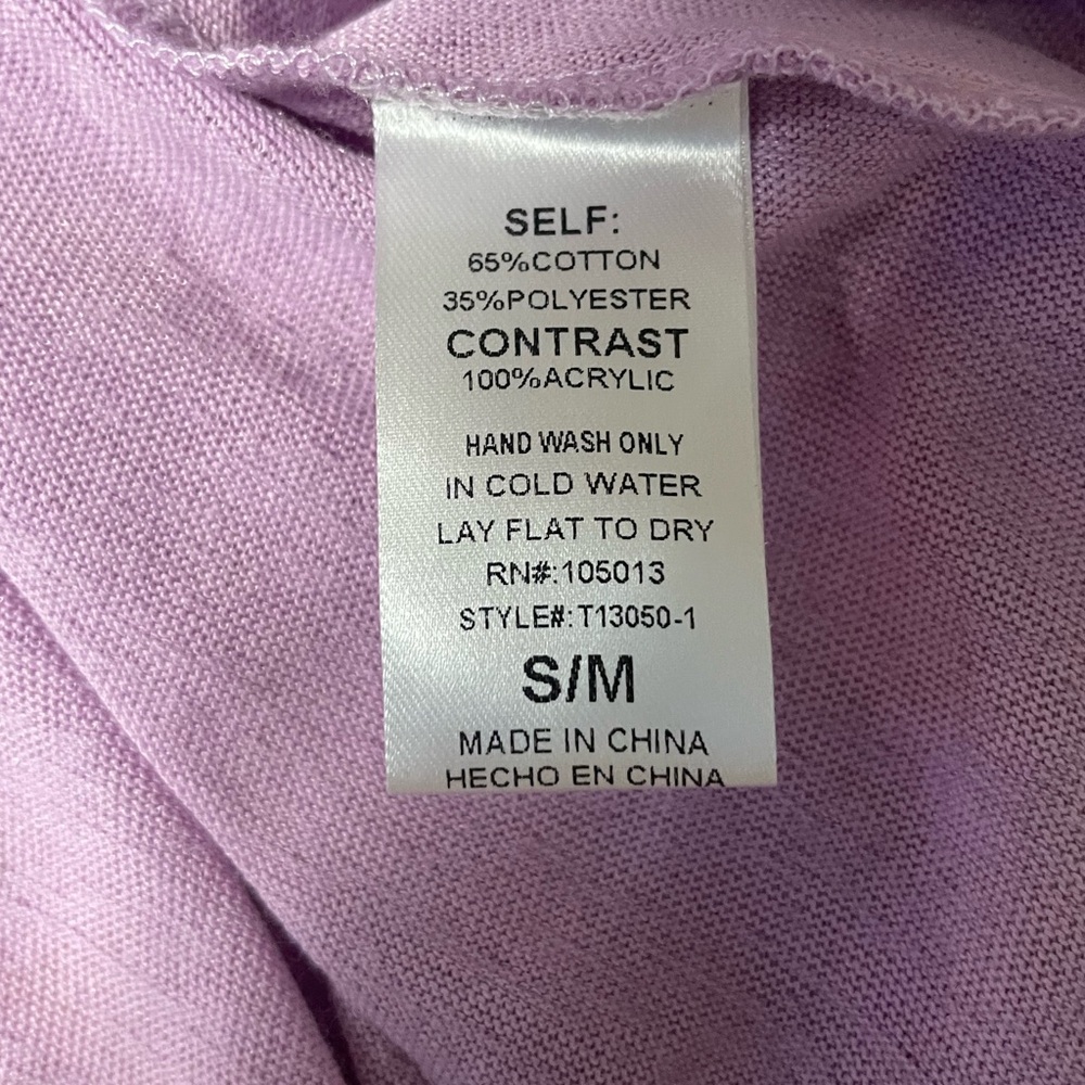 NWT SAVANNA JANE Womens Crochet Granny Square Top Purple Oversized Fit - Picture 9 of 11